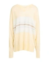 Fabiana Filippi Woman Sweater Pastel Yellow Size 4 Linen, Viscose In Multi