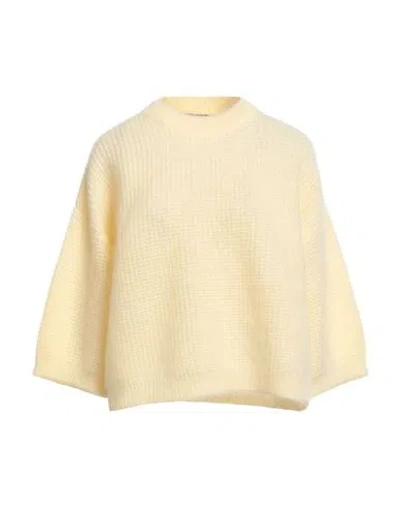Fabiana Filippi Woman Sweater Pastel Yellow Size M Mohair Wool, Polyamide, Wool