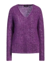Fabiana Filippi Woman Sweater Purple Size 8 Mohair Wool, Polyamide, Polyester