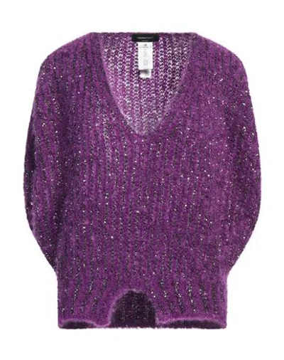 Fabiana Filippi Woman Sweater Purple Size S Mohair Wool, Polyamide, Polyester In Purple