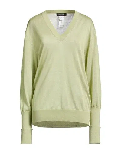 Fabiana Filippi Woman Sweater Sage Green Size 8 Linen, Silk, Ecobrass
