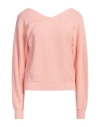 Fabiana Filippi Woman Sweater Salmon Pink Size 6 Cotton, Linen, Polyester In Salmon Pink