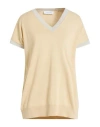 Fabiana Filippi Woman Sweater Sand Size 10 Cotton, Viscose, Polyester, Ecobrass In Brown