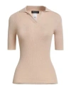 Fabiana Filippi Woman Sweater Sand Size 10 Merino Wool, Polyamide, Polyester