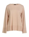 Fabiana Filippi Woman Sweater Sand Size 8 Virgin Wool, Polyamide, Polyester In Pink