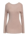 Fabiana Filippi Woman Sweater Sand Size 8 Viscose, Alpaca Wool, Mohair Wool, Polyamide, Polyester In Sand