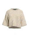 Fabiana Filippi Woman Sweater Sand Size S Polyamide, Bamboo, Cotton, Synthetic Fibers, Metal In Neutral