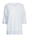 Fabiana Filippi Woman Sweater Sky Blue Size 4 Cotton, Nylon, Ecobrass