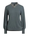 Fabiana Filippi Woman Sweater Slate Blue Size 6 Virgin Wool, Silk, Cashmere, Brass
