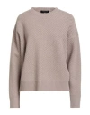 Fabiana Filippi Woman Sweater Taupe Size M Merino Wool, Silk, Cashmere, Ecobrass In Gray