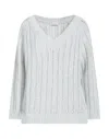 Fabiana Filippi Cotton-rich V-neck Sweater In White