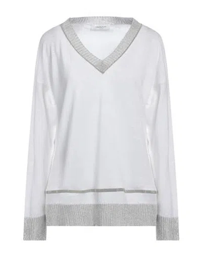 Fabiana Filippi Woman Sweater White Size 10 Hemp, Cotton, Ecobrass