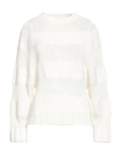 Fabiana Filippi Woman Sweater White Size 4 Linen, Polyester, Cotton