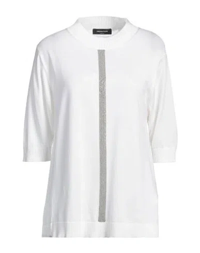 Fabiana Filippi Woman Sweater White Size 8 Virgin Wool, Cotton, Viscose, Ecobrass