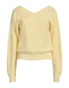 Fabiana Filippi Woman Sweater Yellow Size 8 Cotton, Linen, Polyester