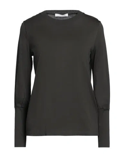 Fabiana Filippi Woman T-shirt Dark Green Size 10 Cotton, Merino Wool, Virgin Wool, Silk, Cashmere In Grey