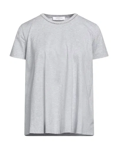 Fabiana Filippi Woman T-shirt Light Grey Size 6 Cotton, Ecobrass