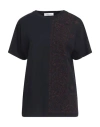 Fabiana Filippi Woman T-shirt Midnight Blue Size 6 Cotton, Elastane, Modal, Polyester