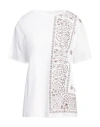 Fabiana Filippi Woman T-shirt White Size 8 Cotton, Elastane, Modal, Polyester