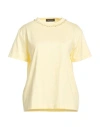 Fabiana Filippi Woman T-shirt Yellow Size 8 Cotton, Nylon, Polyester, Glass