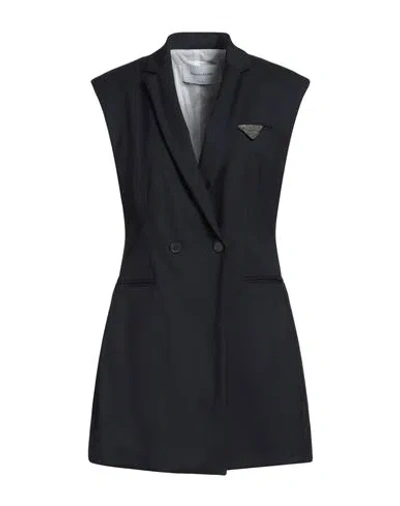 Fabiana Filippi Woman Tailored Vest Midnight Blue Size 6 Virgin Wool In Blue