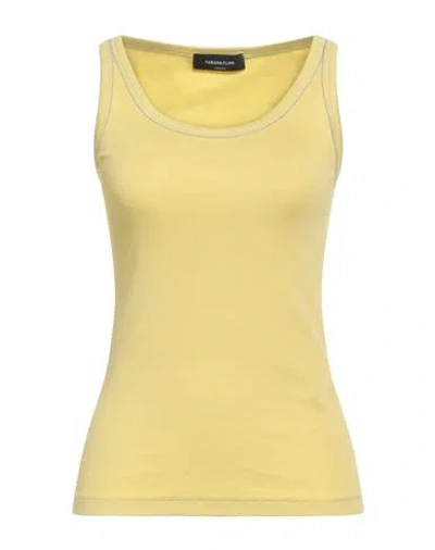 Fabiana Filippi Woman Tank Top Lime Green Size 12 Cotton, Elastane