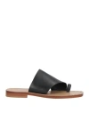 Fabiana Filippi Toe-strap Leather Slides In Black
