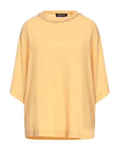 FABIANA FILIPPI FABIANA FILIPPI WOMAN TOP APRICOT SIZE 12 VISCOSE, ELASTANE, NYLON, GLASS, RESIN