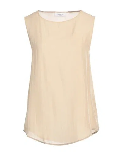Fabiana Filippi Woman Top Beige Size 4 Viscose, Silk, Ecobrass In Beige