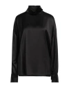 Fabiana Filippi High-neck Satin Blouse In Black