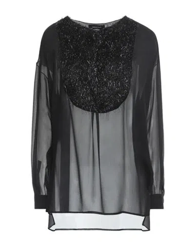 Fabiana Filippi Woman Top Black Size 8 Silk, Viscose, Metallic Polyester, Polyamide