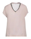 Fabiana Filippi Woman Top Blush Size 12 Viscose, Silk In Pink