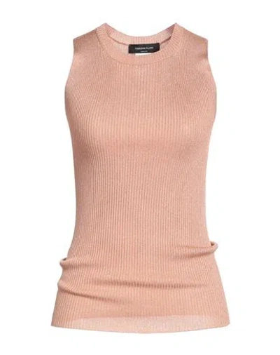 Fabiana Filippi Woman Top Blush Size 6 Viscose, Metallic Fiber In Pink