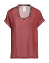 Fabiana Filippi Woman Top Brick Size 6 Viscose, Silk In Red