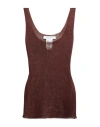 Fabiana Filippi Woman Top Chocolate Brown Size 4 Cotton, Polyester In Brown