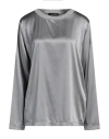 Fabiana Filippi Woman Top Grey Size 10 Silk, Elastane, Virgin Wool, Alpaca Wool, Polyester