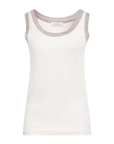 Fabiana Filippi Woman Top Ivory Size 10 Cotton, Elastane, Viscose, Polyester, Ecobrass In White