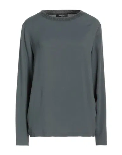 Fabiana Filippi Woman Top Lead Size 6 Acetate, Silk, Virgin Wool, Cashmere, Alpaca Wool In Grey