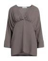 Fabiana Filippi Woman Top Lead Size 2 Acetate, Silk In Grey