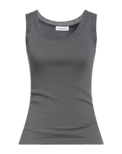 Fabiana Filippi Woman Top Lead Size 4 Cotton, Elastane, Viscose, Polyester In Gray