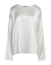 Fabiana Filippi Woman Top Light Grey Size 10 Silk In Grey