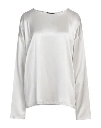 Fabiana Filippi Woman Top Light Grey Size 10 Silk In Pearl