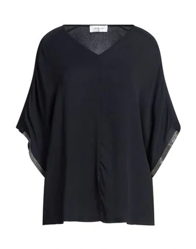 Fabiana Filippi Woman Top Midnight Blue Size 2 Acetate, Silk, Ecobrass In Blue