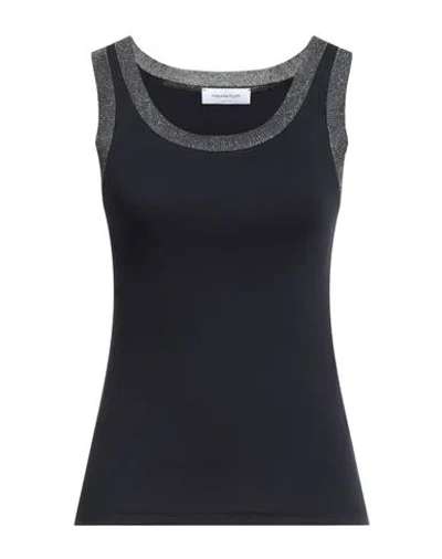 Fabiana Filippi Woman Top Midnight Blue Size 4 Cotton, Elastane, Viscose, Polyester