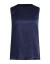 Fabiana Filippi Woman Top Midnight Blue Size 8 Silk, Elastane, Virgin Wool, Cashmere, Alpaca Wool In Blue