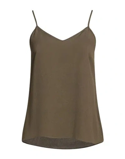 Fabiana Filippi Woman Top Military Green Size 4 Acetate, Silk, Ecobrass In Gray