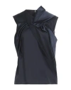 Fabiana Filippi Woman Top Navy Size 6 Virgin Wool, Silk, Elastane, Polyamide In Navy Blue