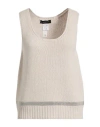 Fabiana Filippi Woman Top Off White Size 12 Virgin Wool, Silk, Cashmere, Ecobrass In Neutral