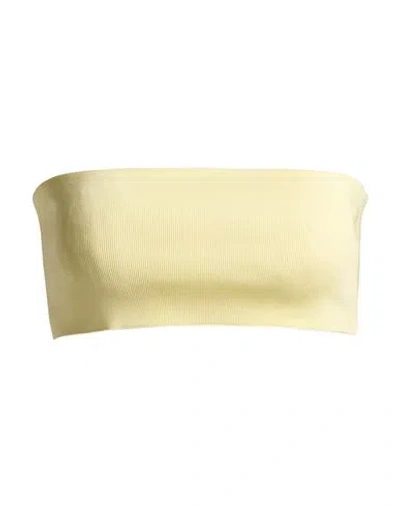Fabiana Filippi Fine-ribbed Bandeau Top In Yellow