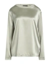 Fabiana Filippi Woman Top Sage Green Size 8 Silk, Elastane, Virgin Wool, Alpaca Wool, Polyester